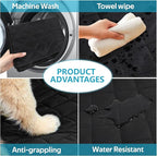 Dog Car Seat Cover, Waterproof & Scratchproof Dog Seat Protector, Pet Car Seat Cover Front Seat with Buckle and Padded, Universal Dog Seat Cover for Trucks, Cars, SUVs, MPVs