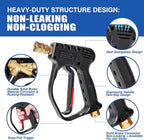 MEKOH Short Pressure Washer Gun, 4000 PSI High Power Washer Spray Gun, 10.5 GPM Foam Gun with 3/8'' Quick Connect, Stubby Pressure Washer Trigger Handle with M22-14mm Adapter for Extension Wand & Hose
