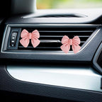 Bow Car Air Freshener Clips, 4 Pcs Cute Bow Car Air Vent Clip, Coquette Auto Air Conditioning Outlet Diffuser Perfume Clips, Interior Decoration, Auto Decor for Women Girls (Pink, 1.69in)