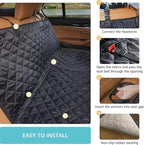 Dog Car Seat Cover for Back Seat | Mesh Window & Safety Belt | 100% Waterproof Dog Hammock for Safe Travel with Side Door Protectors | Non-Slip, Scratchproof Pet Rear Seat Cover for Car, SUV,Truck
