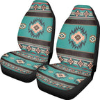 ELEQIN Car Seat Covers Universal High Back Fashion Cushion Protector for Car Truck Suvs,Sedans,Vehicles,Airbag Compatible Front Car Seat Covers 2 Pack Blue Aztec Tribal