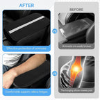 wuyaoyao Car Center Console Cover, 12.6"×7.87" PU Leather Armrest Cover for Cars, Stylish Auto Armrest Cushion Pad, Waterproof Vehicle Arm Rest Protector, Interior Car Accessories (Black+Gray)