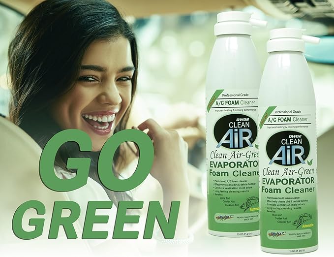 KEEP IT CLEAN Clean Air Green Eco-friendly Automotive Foaming AC Cleaner with Plant-Based Enzymes, Non-Toxic and Biodegradable Formula for Deep Cleaning and Odor Removal (8 oz.)