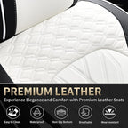 FLORICH Leather Cars Seat Covers Front Pair Seat Covers for Car Waterproof Automotive Seat Cover Vehicle Seat Interior Cushion Universal Fit for Most Car Truck SUV, Black&White