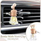 Zubebe 30 Pack Car Air Freshener Diffuser with Vent Clip Empty Car Diffuser Bottles for Essential Oil Perfume Glass Bottle with Wooden Caps Stick(Flower)