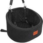 Dog Car Seat for Small Dogs Up to 30 Lbs,Ultra Soft Fabric Fill in Comfy Memory Foam,Happy Pet Ride,2 Safety Dog Leashes,Fully Detachable and Washable,Anti Slip Base(Black)