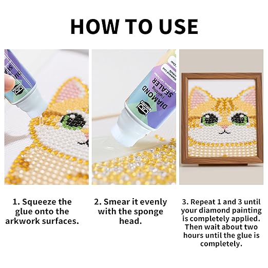 Diamond Painting Sealer, 120ML Clear Glue for Diamond Art, Quick-Drying Adhesive with Glossy Finish, Dustproof & Waterproof Protection, Shine Effect Conserver (4.1 fl oz)