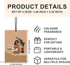 Boho Black Women Reading Car Air Freshener 4 Pcs, Book Lover Gifts Air Freshener Hanging for Cars Books Closet Drawer, Boho Neutral Car Accessories Gifts for Black Women Girls