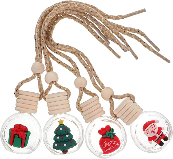 Mobestech 8 Pcs Car Aromatherapy Pendant Air Hanging Aromatherapy Cute Car Fresheners Hanging Empty Diffusers Cute Diffuser Christmas Decoration Glass