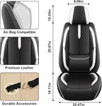 Fit for 98% of Mercedes Benz Car Seat Covers, Premium Nappa Leather Seat Cover, Fully Wrapped Protect Modern Style Seat Cover (2-Seat Standard, Black & White)