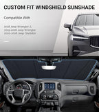 Windshield Shade for Jeep Wrangler JL 2018-2026, Gladiator 2020-2026 Sunshade- Safeguard