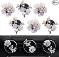 6 Pcs Bling Flower Air Vent Clips, Cute Daisy Cars Air Fresheners Vents Clips Car Diffuser Rhinestone Car sInterior Decoration Charm Diamond Cars Decor Bling Car Accessories for Women Girls