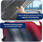 GENANY Funny Red Eyes Windshield Sun Shade for Car SUV Truck (69x35 Inches), Sun Shade Windshield, Shades for Front Windows, Protector Blocks UV, Halloween Car Decor
