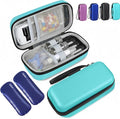 Insulin Cooler Travel Case, Portable EVA Medicine Travel Cooler, Diabetes Case with 2 Reusable Ice Packs TSA Approved for Diabetic Supplies Patent Pending(Seafoam-No Temp)
