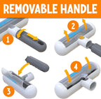 Triton Travel Pet Hair Removal Tool w/Fur Trapping Compartment and Detachable Handle, 60% Smaller Storage Size, Reusable Shedding Roller, Cat and Dog Hair Remover for Furniture, Couch (Gray/White)