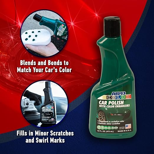 ABRO Green Car Polish: Scratch Remover for Vehicles and Paint Scratch Repair Restorer Wax, Polishing Compound for Car Detailing, Paint Scratch Repair for Vehicles, Scratch Remover 16oz.