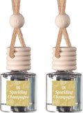 C&E Craft Co Hanging Car Air Freshener Diffuser 2 Pack, Long Lasting Fragrance Oil Car Freshener, Glass Bottle Auto Air Freshener, Made in USA (Sparkling Champagne)