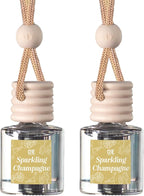 C&E Craft Co Hanging Car Air Freshener Diffuser 2 Pack, Long Lasting Fragrance Oil Car Freshener, Glass Bottle Auto Air Freshener, Made in USA (Sparkling Champagne)