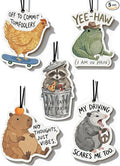 Car Air Freshener Funny Cute Humor 5pcs Raccoon Frog Capybara Car Accessories Automotive Interior Hanging Scents Mirror Decor for Women Teen Girls