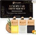 Car Air Freshener Hanging 3 Pack, Air Fresheners Diffuser - Leather, Cologne, Sweet Tobacco Fragrance Oil Air Diffuser for Men, 45+ days Long Lasting Fragrance 0.27 FL OZ/8ML
