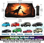 Dinosaur Sunset Car Windshield Sunshade Umbrella Sunset Print Sun Shade for Car Windshield Umbrella Upgraded Sunshades Blocks UV & Heat Front Window Shades for SUV Sedan Auto