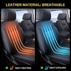 Coverado Silverado Seat Covers Full Set, Faux Leather Car Seat Covers Fit for Chevy Silverado GMC Sierra 2007-2013 & 2019-2026 1500, 2020-2026 2500HD 3500HD Crew Double Extended Cab(Blueline)
