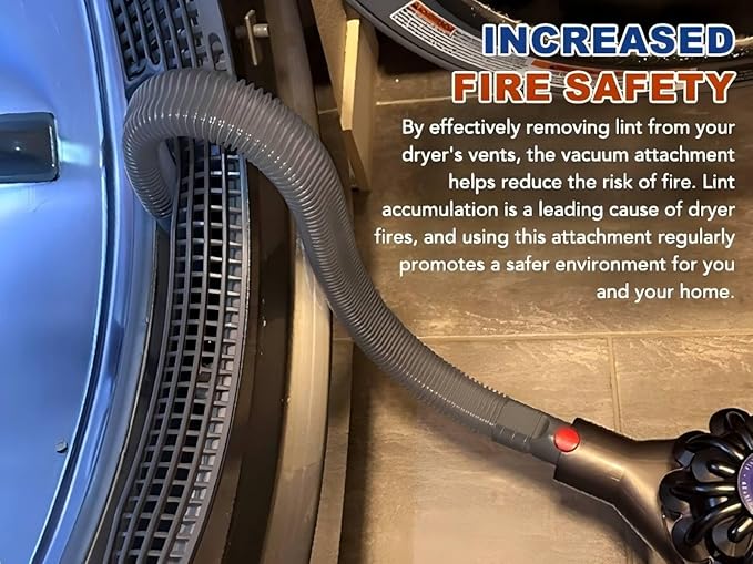 Sealegend Dryer Vent Cleaner Kit Compatible with Dyson Dryer Lint Vacuum Attachment Removes Deep Lint Adapter Compatible with Dyson V7 V8 V10 V11 V12 V15 etc Cordless Vacuum Cleaner Accessories