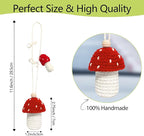 Cute Car Air Freshener Hanging Crochet Car Accessories, Cute Cars Fresheners for Women, Crochet Plant Rear View Mirror Accessories, Red Mushroom