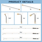 Pressure Washer Extension Wand Upgrade, 9 Pack Power Washer Lance with 6 Nozzle Tips, 30°,90°,120° Curved Rod, 1/4" Quick Connect, 4000 PSI