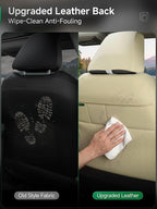 GIANT PANDA 2PCS Front Car Seat Cover for Subaru Outback Forester Crosstrek Legacy Impreza, Faux Leather Bucket Seat Covers (Beige)