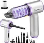 Mini Vacuum Cleaner, 3 in 1 Cordless Handheld Vacuum Cleaners, 18000Pa High Power Car Vacuum Cleaner with Brushless Motor,Adjustable Car Vaccum Portable for Cars,Desktop (Sliver and Purple)