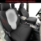 AOMSAZTO Custom Fit Seat Covers for Jeep Wrangler: 2013 2014 2015 2016 2017 4-Door Breathable Car Seats Covers Full Set Black