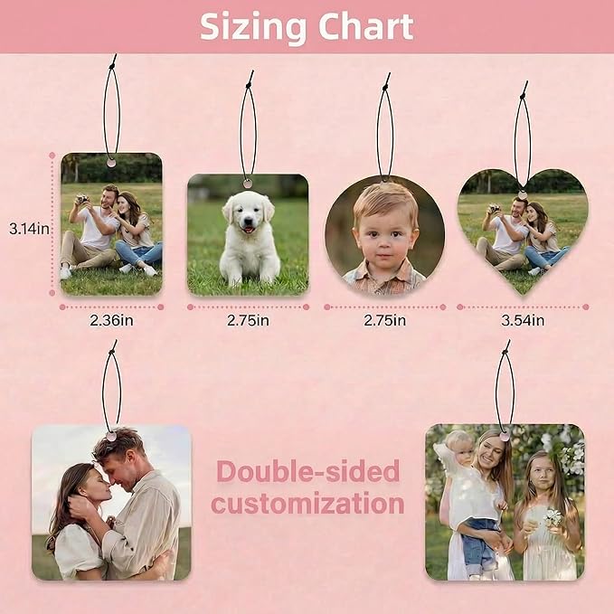 Custom Air Fresheners with Picture - Personalized Smell Air Freshener for Car,Double Sided Print,Long Lasting Fragrance,Customized Gifts Car Perfume for Man Boyfriend Husband Him Dad Woman(Round)