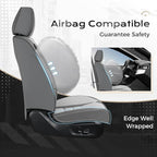 Coverado Car Seat Covers Full Set, Nappa Leather Seat Covers for Cars, Car Seat Protector Car Seat Cushion, Front and Back Seat Protectors Cushions Universal Fit for Most Cars (Gray&Light Gray)