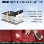 Coverado Car Seat Covers for Front Seat, Luxury Leather Seat Cover, 2 PCS Waterproof Seat Cover, Automotive Seat Covers, Driver Car Seat Protector, Universal Car Seat Cushions Fit for Most Cars(Red)