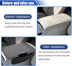 Car Center Console Cover with 2 Storage Bags - Leather Car Armrest Cushion Pad Vehicle Middle Console Cover, Universal Armrest Seat Box Protector Auto Interior Accessories for SUV, Truck, Sedan (Gray)