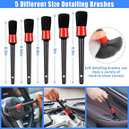 AUTODECO 28Pcs Car Detailing Kit Wash Cleaning Kits with Pump Foam Sprayer Windshield Cleaning Tool Wash Brush Large Wash Mitt Towels Complete Interior Exterior Car Detailing Supply Set Blue