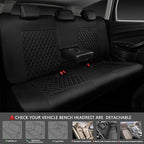 CAR PASS Leather Seat Covers-Universal Quilting Car Seat Cover with 5mm Composite Sponge Inside,Airbag Compatible,Front and Rear Seat Covers for Most Sedan,SUV,Van,Truck(Full Set,Blue)