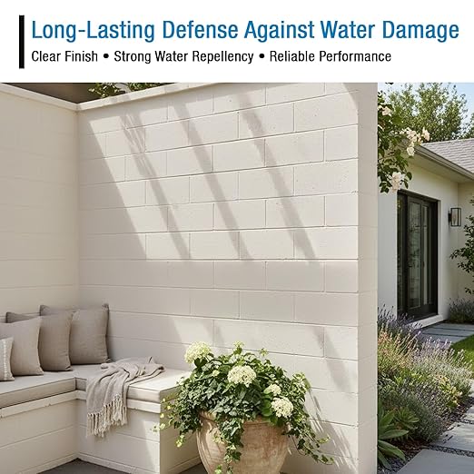 Rain Guard Paint Sealer 1 Gallon | Ready to Use | Protects Painted Concrete, Wood, Stone | Silane/Siloxane Acrylic Waterproofer | UV Resistant | Fast Drying | Semi-Satin Finish