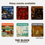 The Block - Wooden Car Air Freshener & Odor Eliminator - Long Lasting 30+ Day Scent - Car & Home Use - Fresh Gift Idea - Made in USA - MIDNIGHT ICE