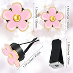 Frienda 6 Pcs Daisy Flower Air Vent Clip Accessories Air Conditioning Outlet Clip Car Air Freshener Dashboard Accessories Charm Car Inter Decor(3 cm, 3.3 cm,Black, Pink, White)