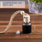 50 Pcs Black Car Air Freshener Hanging Bottle Empty Glass Diffuser Bottles Perfume Bottle Refillable Car Air Freshener Pendant Aromatherapy Fragrance Vials Bottles Ornament(Cylinder)