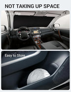 Proadsy 2025 Upgrade Windshield Sun Shade for Toyota Highlander 2008-2013 Foldable Front Sunshade Protector Sun Visor Blocks UV Rays Keep Car Cooler