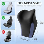 BABUR Car Headrest Pillow | Ergonomic Memory Foam Neck Shoulder Support Pillow with Adjustable Design & Enlarged Surface | Pain Relief for Driving Travel Sleeping | Blue 1 Pack