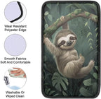 Dreaweet Car Armrest Cover Pad Car Center Console Cover Cute Sloth Car Accessories for Women Girly,Universal Armrest Cover for Car Truck SUV Sedan
