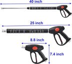 M MINGLE Replacement Pressure Washer Gun with Extension Wand, M22 15mm or M22 14mm Fitting, 5 Nozzle Tips, 40 Inch, 4000 PSI