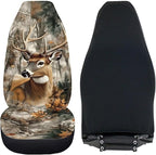 Camouflage Hunting Deer Car Seat Covers for Front Seat Breathable Car Seat Cover Protection Interior Accessories Easy to Install and Clean Universal for Cars SUV