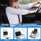 Lumbar Support Pillow for Office Chair Back Support Lumbar Pillow for Car, Gaming, Office Chair - Improve Sitting Posture & Back Pain Relief, Memory Foam, Adjustable Straps, Black