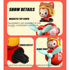Car fragrance diffuser pilot car air outlet fragrance diffuser cartoon rotating fan leaf car perfume cute cartoon shape car perfume air freshener with 2 fragrances (fox) 1.0 Count