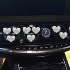 8 Pcs Bling Heart Air Vent Clips, Crystal Car Fresheners, Diffuser With Rhinestone Decoration, Cute Interior Accessories for Women Girls (Silver)